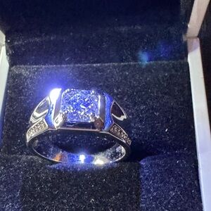 New Sweet Jew Mens Moissanite 925 Sterling Silver Ring